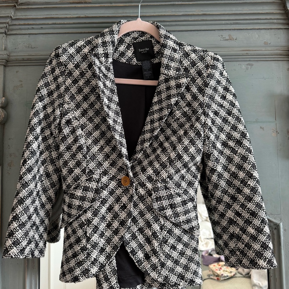 Smythe Black and White Patterned Blazer